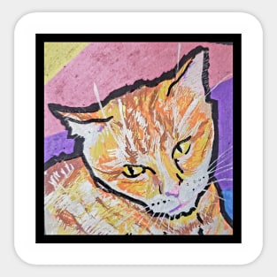 Ginger Cat - Traditional Art - Paint Pens. Sticker